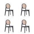 Designed To Furnish Versailles Round Dining Chair, Black & Natural Cane, 4PK DE3589700